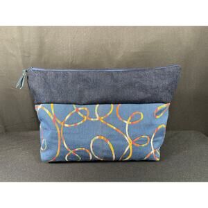 Handmade Large Bag, One of Kind Designer Upholstery Fabric & Denim, Case Satchel